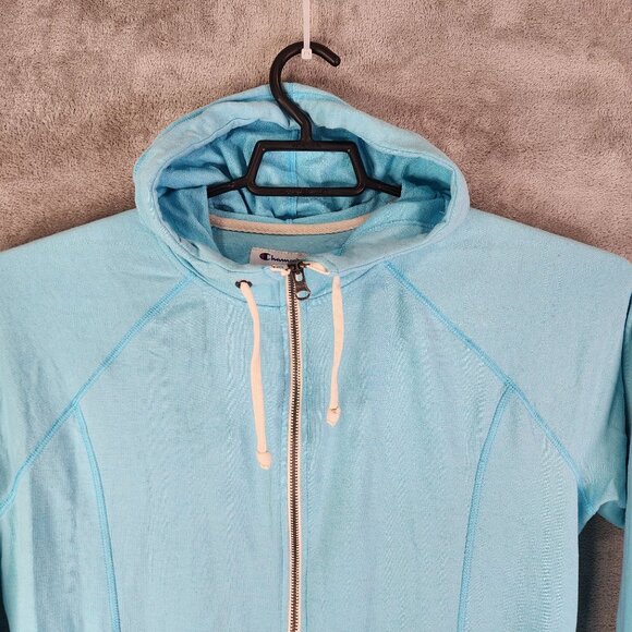 Womens Light Blue Champion Authentic Hoodie Jacket Full Zip Long Sleeve Size 1X - Picture 4 of 12